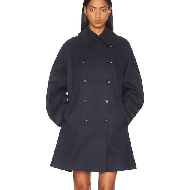 Bode Waxed Herringbone Pea Coat