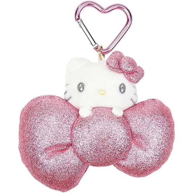 Hello Kitty 50th Anniv. Metallic Bow Mascot Plush Clip-On