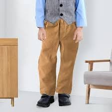 LOCHEX Boys Dress Pants Slim Straight with Pockets Elastic Waist Trouses Casual Solid Color School Uniform Plaid Suit Trousers,Brown,12M - Walmart.com