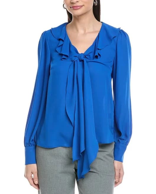 Cece Women's Ruffle Tie V-Neck Top