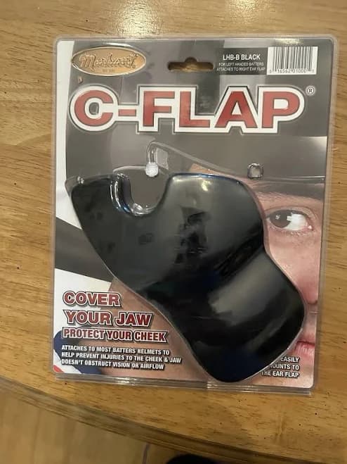 Manhurst Batting Helmet Baseball C Flap Lefty Batter Black