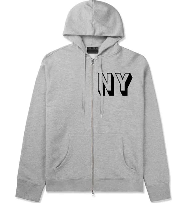 Kings of NY Block Letter Zip Up Hoodie