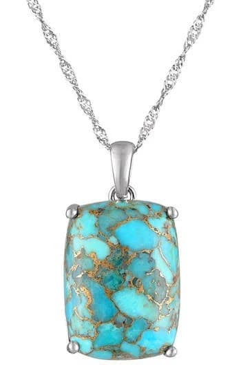 Designs by Gioelli Women's Sterling Silver Turquoise Pendant Necklace