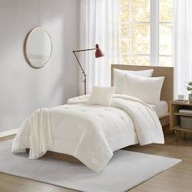Mainstays 4-Piece Ivory Waffle Comforter Set