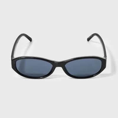 Wild Fable Women's Shiny Plastic Oval Sunglasses