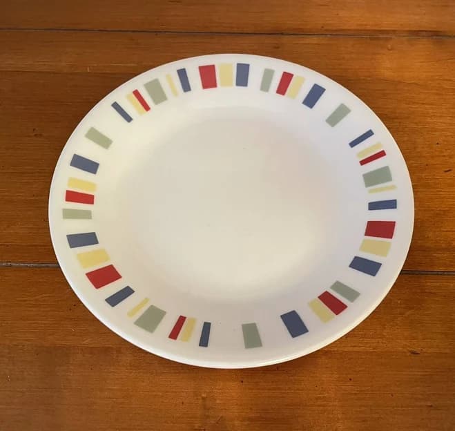 Corelle Memphis 6.75” Bread Plate, Red/blue/green/yellow, 2 Available