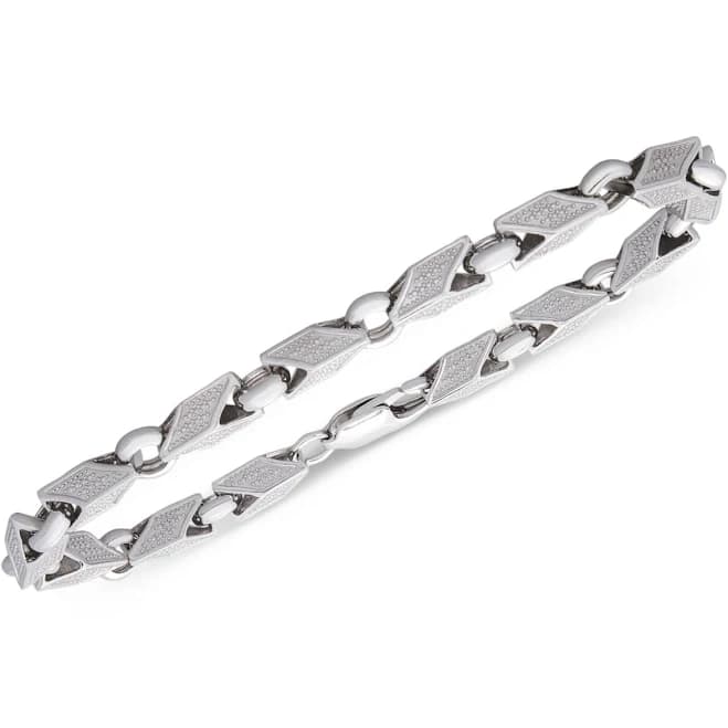 Macy's Men's Sterling Silver Polished Link Bracelet