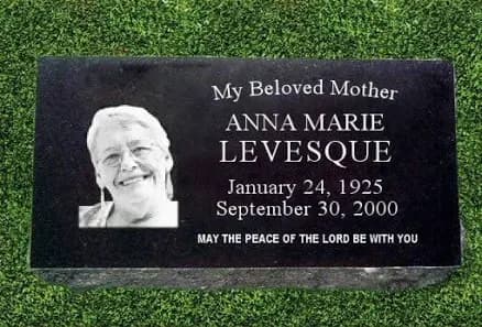 Personalized Granite Grave Marker - Rectangle Portrait - Deluxe (24" x 12" x 4")