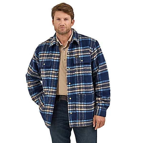 Wrangler Men's Quilted Flannel Shirt Jacket