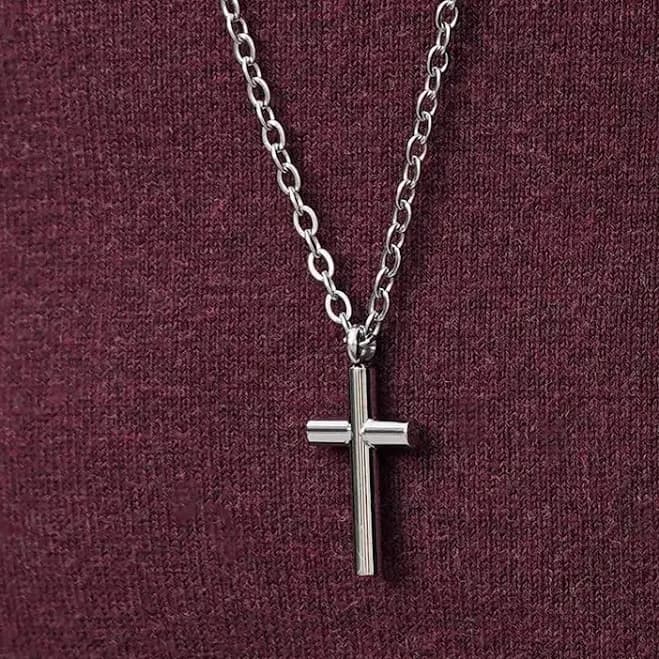 Men's Classic Cross Cable Chain Necklace