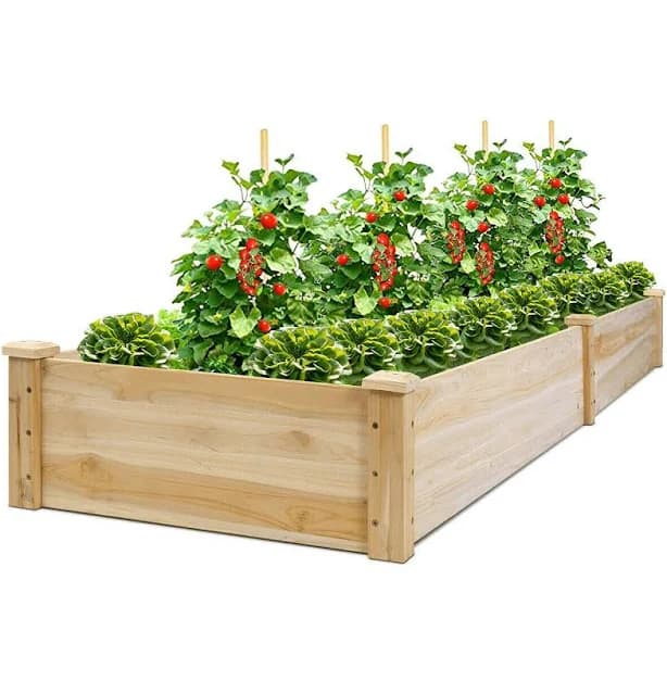 Costway Wooden Vegetable Raised Garden Bed
