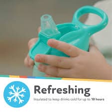 Nuby Thirsty Kids No Spill Flip-It Reflex Stainless Steel Sippy Cup, 10 oz, White - Walmart.com