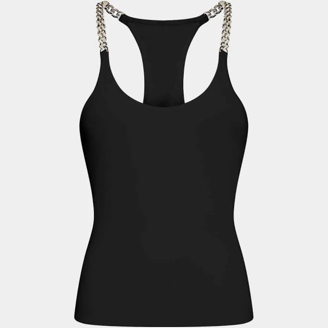 Sleeveless Tank Top with Chain Decor