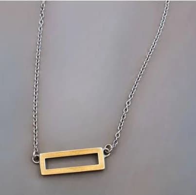 22K Rectangle Necklace