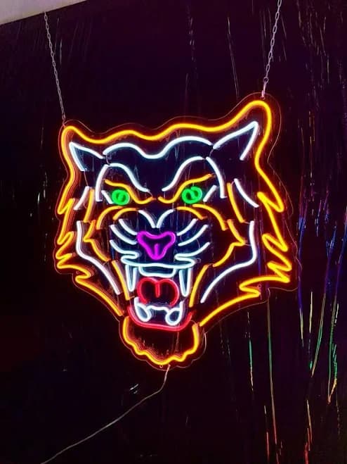 Tiger Neon Sign LED Wall Light | Wild Cat Neon Wall Art for Bar, Club, Tattoo Studio or Game Room Decor