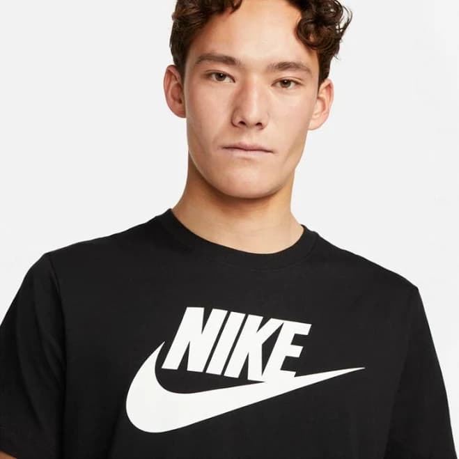 Nike Men's Nike Sportswear Icon Futura Short Sleeve T-Shirt Black/White - Men's Athletic Performance Tops at Academy Sports