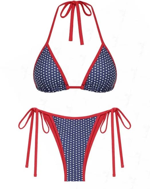 Seamolly Halter Triangle Tie Side Bikini Set