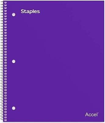 Staples Premium 1-Subject Notebook Ruled 100 Sheets