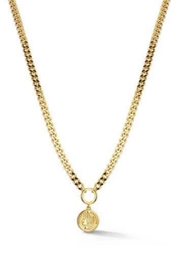 Chloe and Madison Women's Coin Pendant Necklace