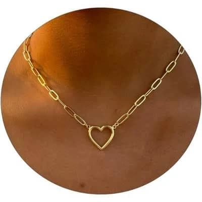 14K Gold Plated Dainty Heart Pendant Necklace