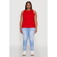 Jessica London Women's Plus Size Stretch Cotton Horseshoe Neck Tank - Walmart.com