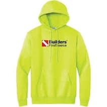 Builders FirstSource - Full-Color Safety Gear - Fleece Pullover Hooded Sweatshirt / Safety Green (BFS Full Color Print) / Medium