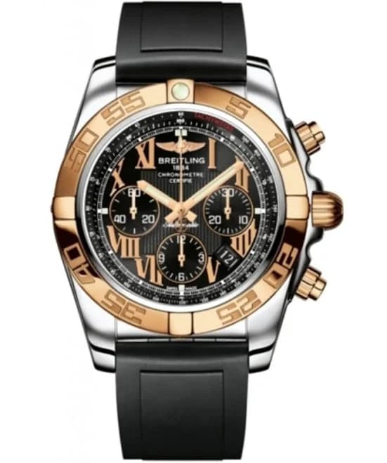 Breitling Chronomat 44 Chronograph Automatic Black Dial Men's Watch CB011012/B957.134S.A20D.2, Automatic Movement, Rubber Ocean Racer Strap, 44 mm