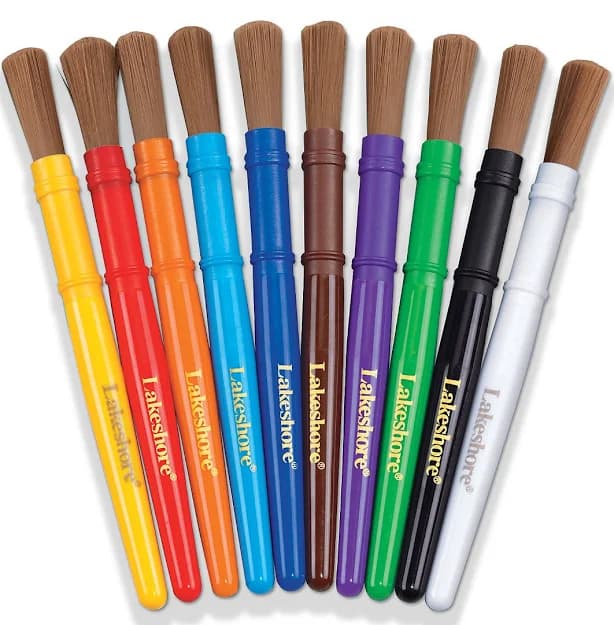 Lakeshore Nylon Bristles 10 Color Set, Draw & Paint
