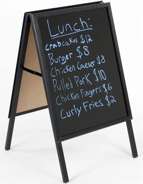 Black Polish Aluminum A-Frame Menu Board