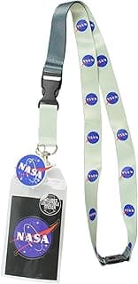NASA ID Lanyard Badge Holder Classic Logo with 2" Rubber Charm Pendant