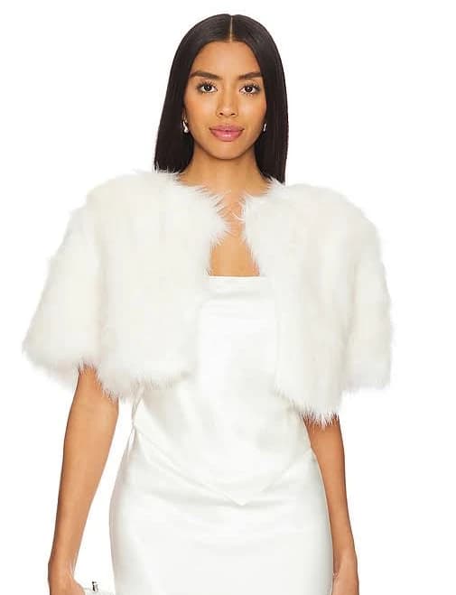 Unreal Fur Love A Fur Bolero in Ivory