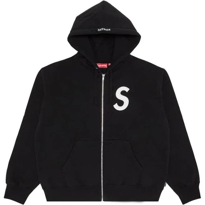 Supreme Men's S Logo Zip Up Hooded Sweatshirt