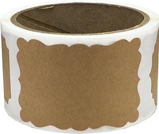Christmas Gift Tags, 100 2” x 3” Custom Stickers for DIY Labeling (Kraft Brown)