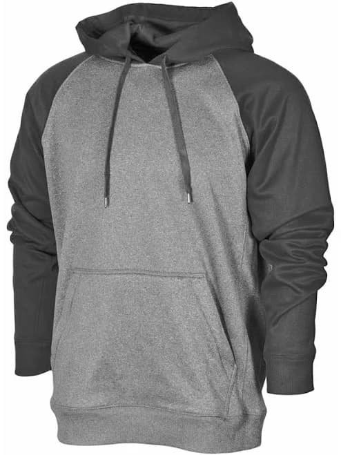 BAW Men's Raglan Sleeve Hooded Fleece Black L