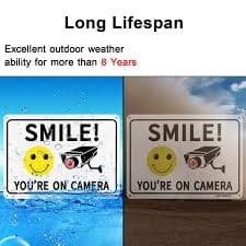 HISVISION (2 Pack) Smile You're on Camera, Video Surveillance Sign, 10"x7" Rust Free Aluminum Metal,Warning Sign for CCTV Monitoring System . : Amazon.ae: Tools & Home Improvement
