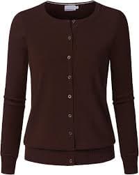 JSCEND Women's Long Sleeve Button Down Crew Neck Soft Knit Cardigan Sweater, Jcd001_red, M: Buy Online at Best Price in UAE - Amazon.ae