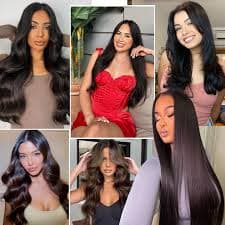 Amazon.com : Starmo Clip in Extensions Real Human Hair Black Remy Lace Weft 18 Inch 7PCS 120g for Women : Beauty & Personal Care