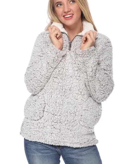 Anna-Kaci Fuzzy Teddy Sherpa Pullover Sweater