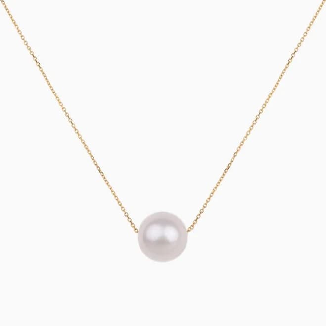 Floating White Pearl Necklace 14kt Gold Filled