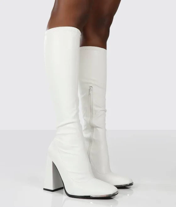 Caryn Heeled Knee High PU Boots