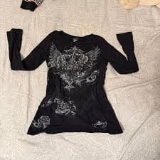 super cute y2k bejeweled long sleeve | Depop
