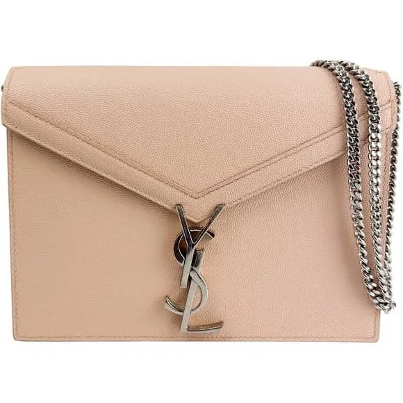 Saint Laurent Pink Pebbled Leather Cassandra