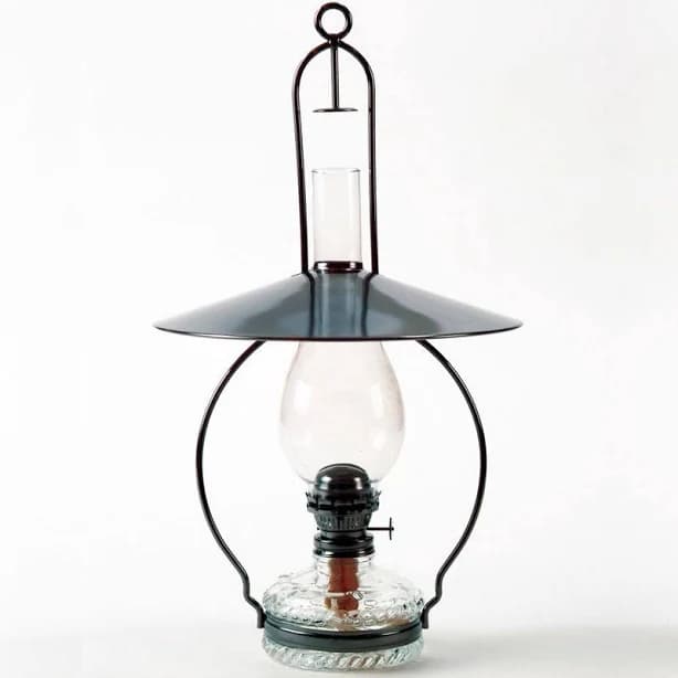 Lehman's Hanging Clear Oil Lamp with Top Reflector
