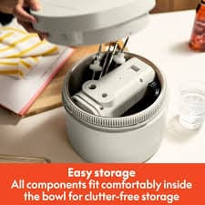 bella 3.5 Qt Hand & Stand Mixer, 2 in 1 Electric Mixer with Bowl, Dough Hook, Whisk & Egg Beater, Oatmilk - Walmart.com