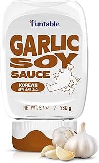 Garlic Soy Sauce (8.1 oz, 230g) (Halal) - Korean Authentic Garlic Flavored Sweet Sauce, Ideal for Dipping, Marinating, & Seasoning, Korean Bulgogi, Meats, & Grilled Dishes.