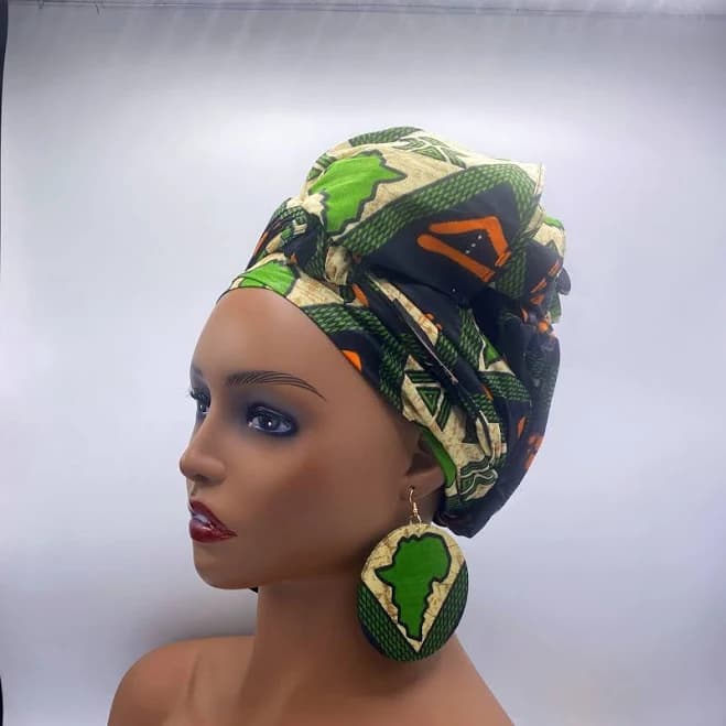 African Print Cotton Turban Head Wrap
