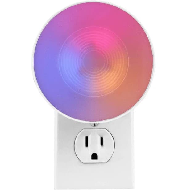 Meridian Rgbic Circle Night Light with Remote, 17 Functions, 3.25in by 3.25in, White