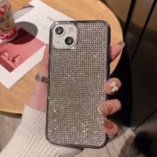 Amazon.com: LUVI Cute Compatible with iPhone 14 Pro Max Bling Diamond Case Glitter for Women 3D Rhinestone Crystal Shiny Sparkly Protective Cover with Electroplate Plating Bumper Luxury Fashion Silver : Cell Phones