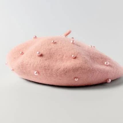 Pearled Beret Hat