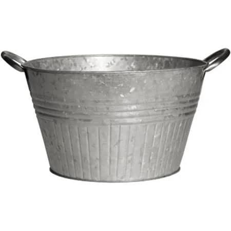 PerfectPatio 16 in. Galvanized Round Tub Planter